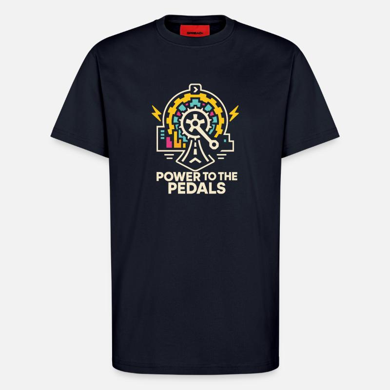 Futuristic bicycle design with lighting elements - T-Shirt - made by SPREAD - DARK NAVY