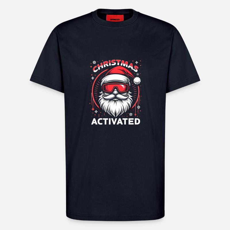 Mode Noël activé - T-shirt bio décontracté fabriqué en UE - DARK NAVY