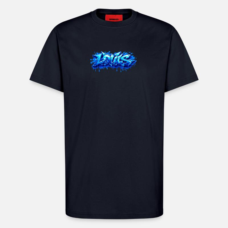 Graffiti LOUIS Name Geschenk Ideal Druckbar - T-Shirt - made by SPREAD - DARK NAVY