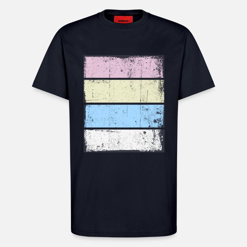 Rétro Background Sunset Grunge Pastel - T-shirt bio décontracté fabriqué en UE - DARK NAVY