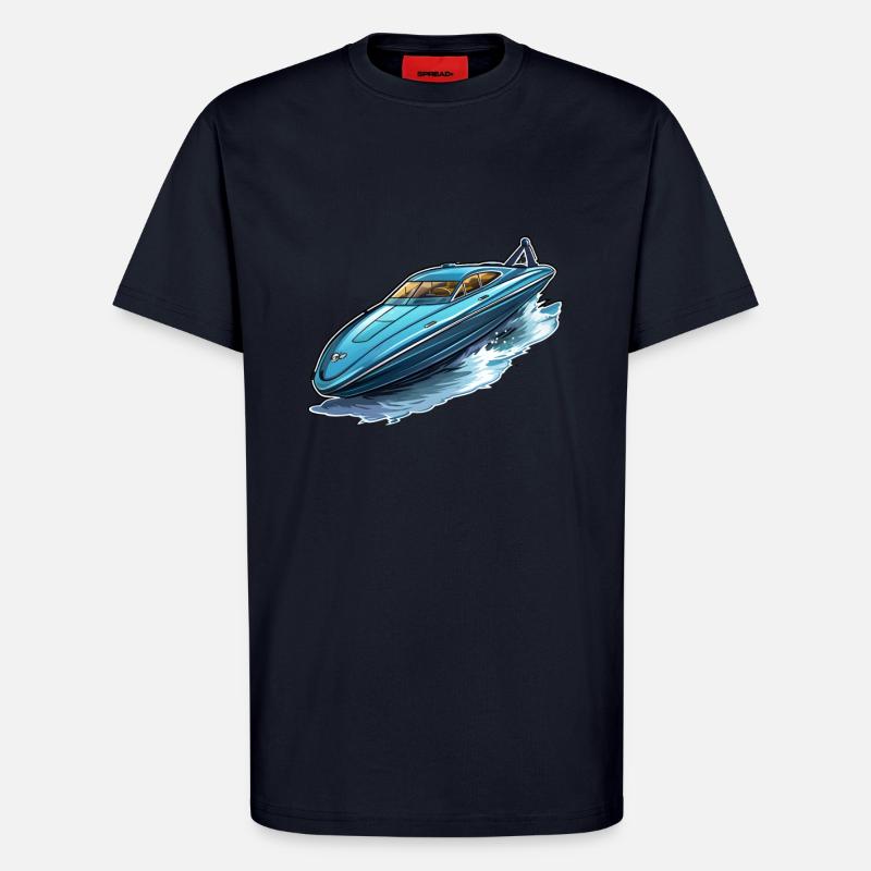 Motorboot Schnellboot - T-Shirt - made by SPREAD - DARK NAVY