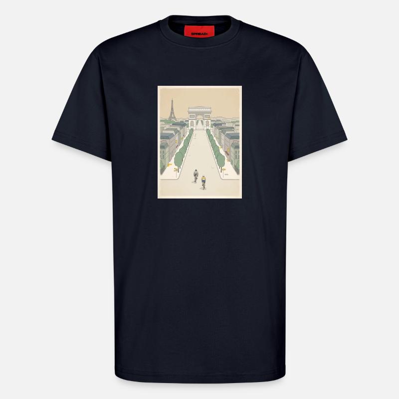 Paris Finish — Cycling Memory - T-Shirt - made by SPREAD - DARK NAVY
