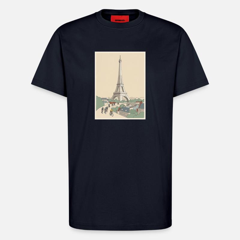 Paris Ride — Cycling Memory - T-Shirt - made by SPREAD - DARK NAVY