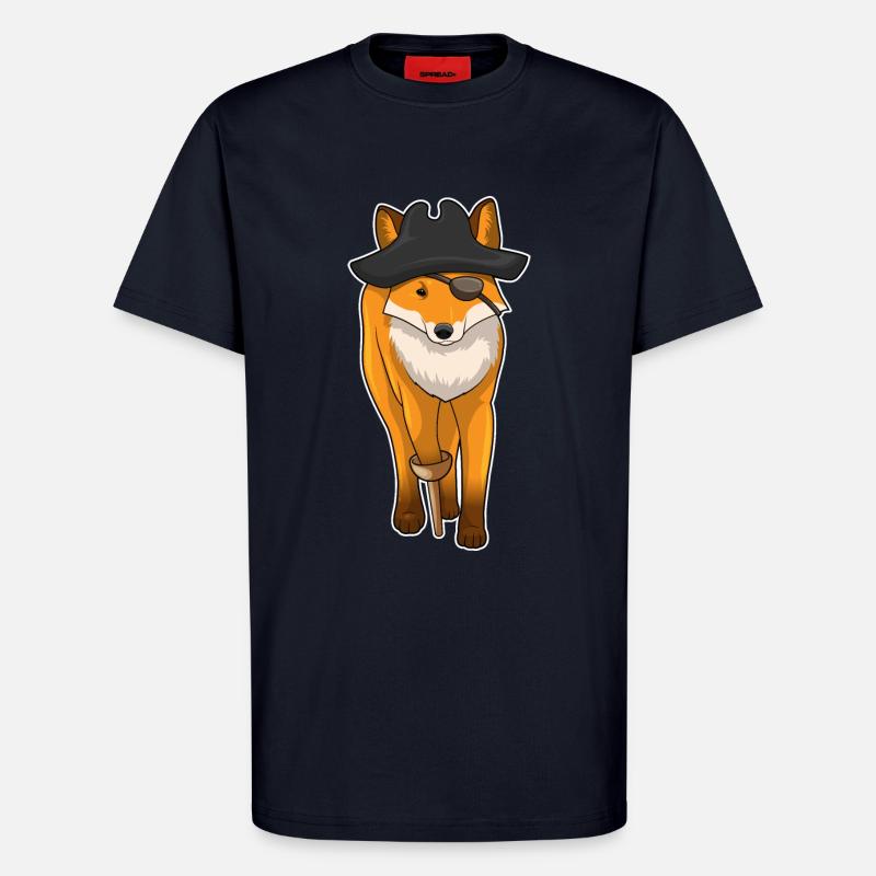 Fox Pirate Eye Patch - T-Shirt - made by SPREAD - DARK NAVY