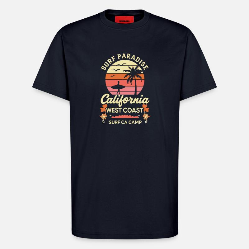Paradis des surfeurs - T-shirt bio décontracté fabriqué en UE - DARK NAVY