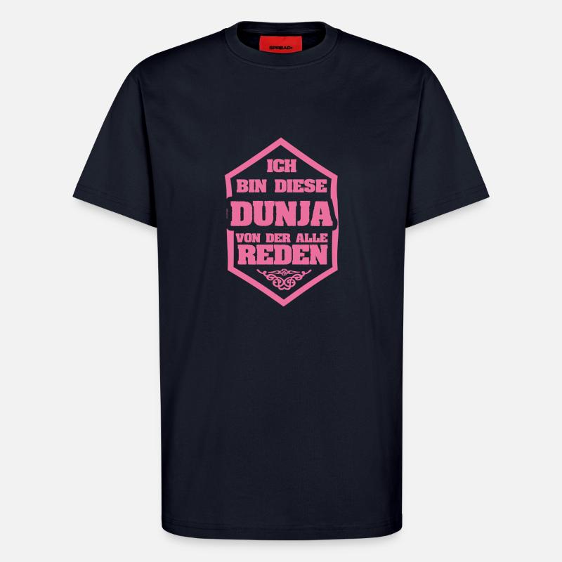 First name Dunja - T-Shirt - made by SPREAD - DARK NAVY