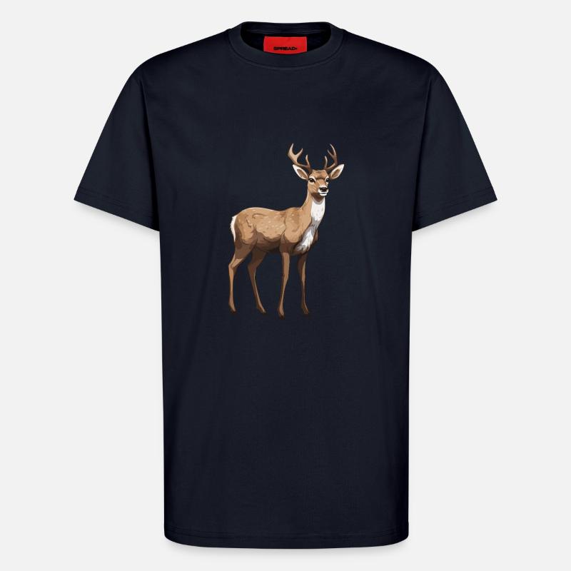 Hirsch Tier - T-Shirt - made by SPREAD - DARK NAVY