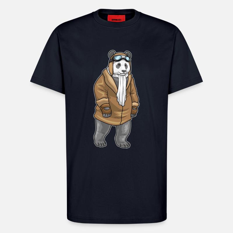 Panda Pilot Cap - T-Shirt - made by SPREAD - DARK NAVY