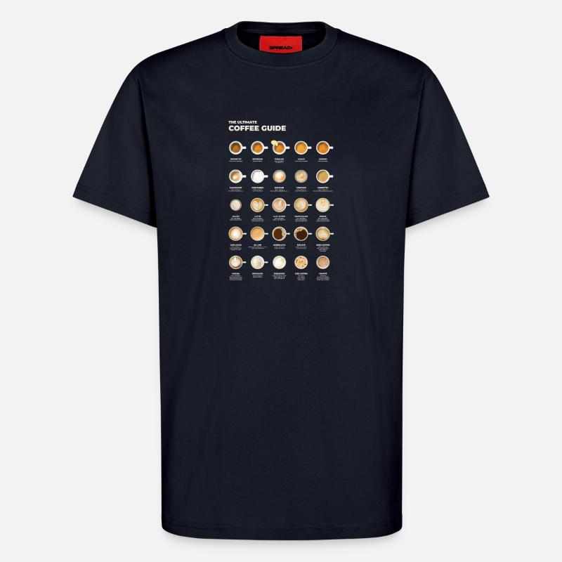 Ultimate Espresso Coffee Chart - T-Shirt - made by SPREAD - DARK NAVY