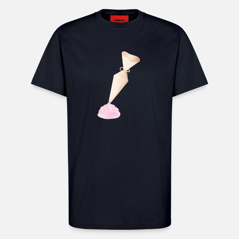 Sahnespritzbeutel mit rosa Häubchen - T-Shirt - made by SPREAD - DARK NAVY