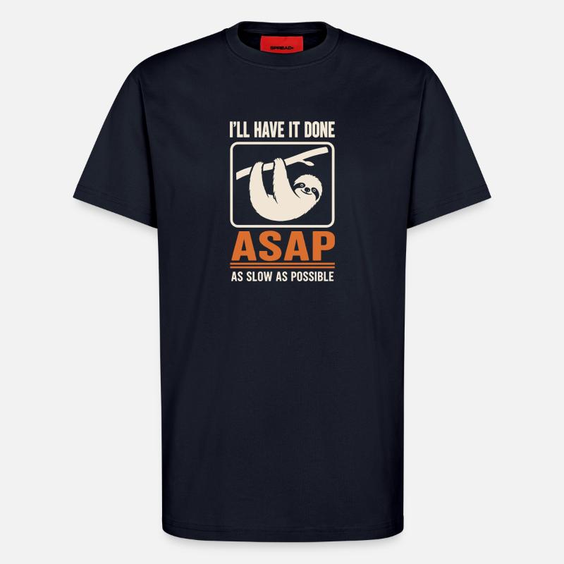 ASAP Langsam Sloth Motiv - T-Shirt - made by SPREAD - DARK NAVY