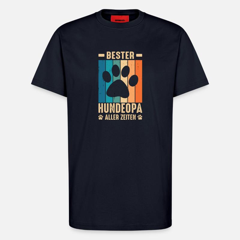 Hundeopa Geschenke Hundeliebhaber Hunde - T-Shirt - made by SPREAD - DARK NAVY