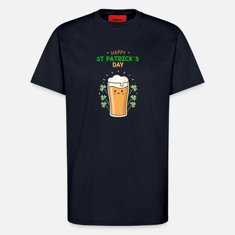 Bière Joyeuse St Patrick Jour - T-shirt bio décontracté fabriqué en UE - DARK NAVY