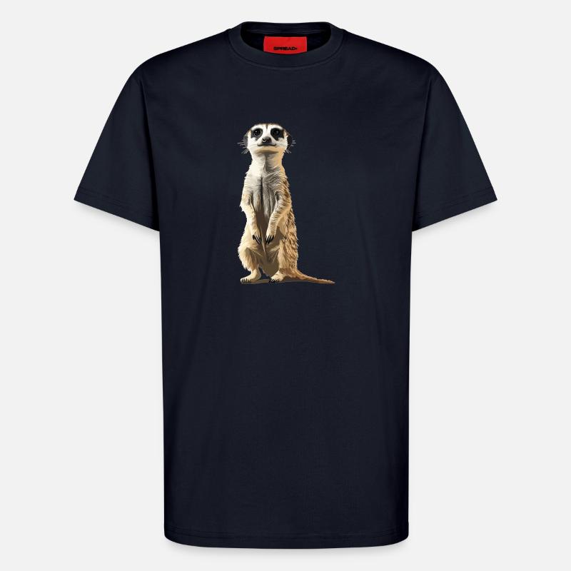 Suricate Erdmännchen - T-shirt bio décontracté fabriqué en UE - DARK NAVY