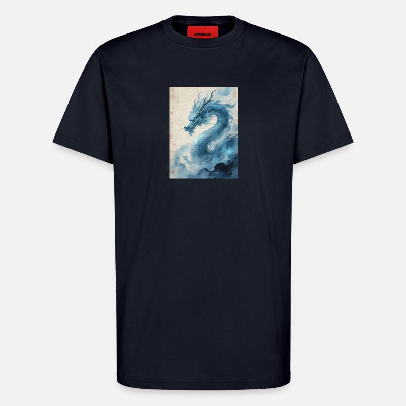 Der Erste Wind: Blauer Drache – Wiederbelebung - T-Shirt - made by SPREAD - DARK NAVY