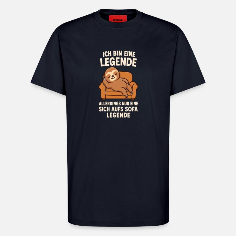 Faultier Sofa Legende Lustiger Spruch - T-Shirt - made by SPREAD - DARK NAVY