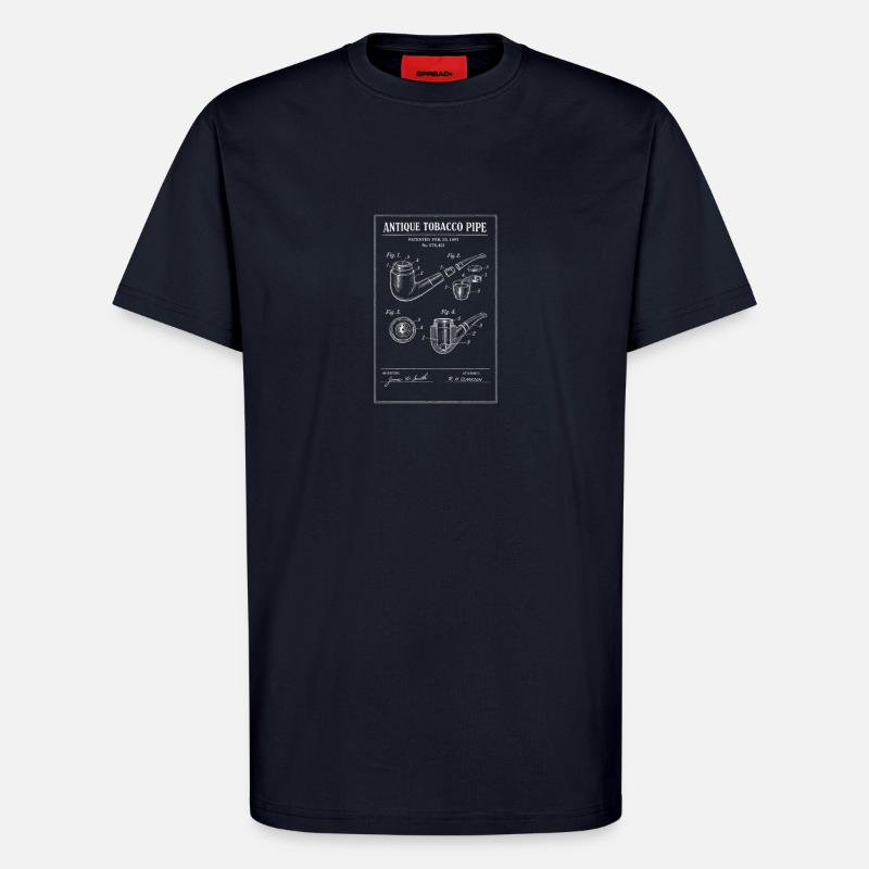 Plan de pipe à tabac ancienne - T-shirt bio décontracté fabriqué en UE - DARK NAVY