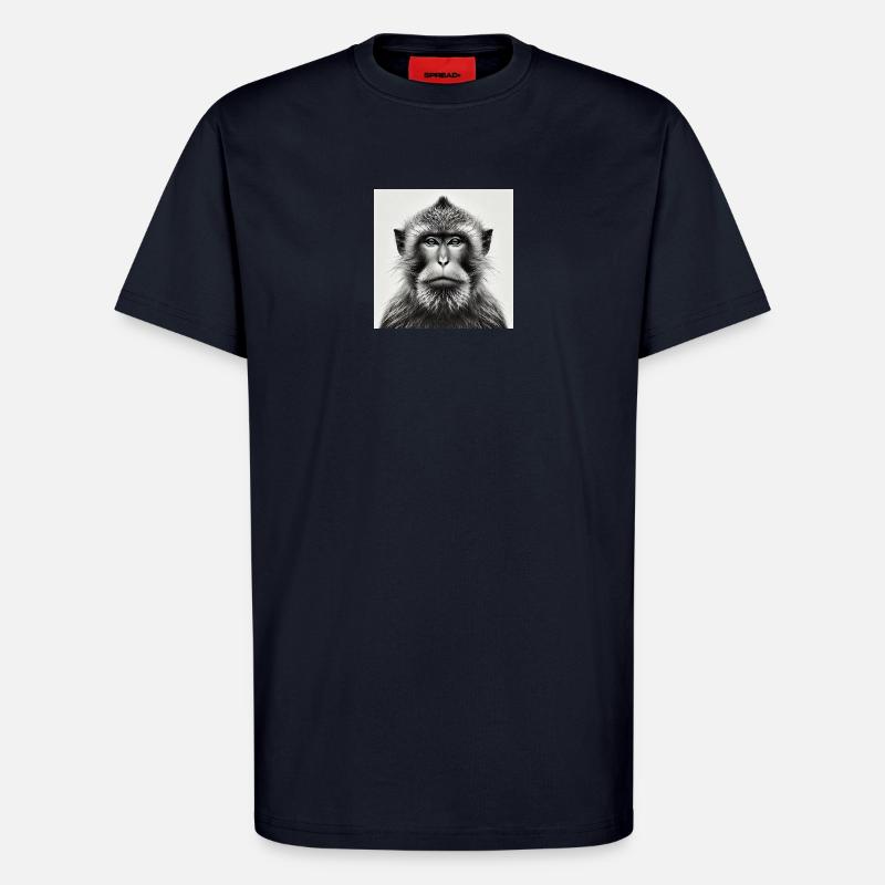 Monkey in grayscale - T-Shirt - made by SPREAD - DARK NAVY