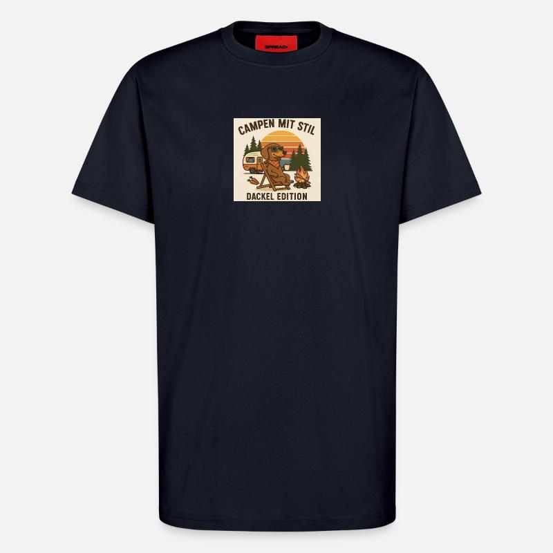 Campen mit Stil: Dackel Edition - T-Shirt - made by SPREAD - DARK NAVY