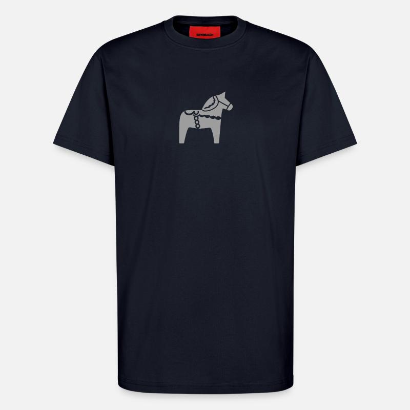 Skandinavisches Dala Pferd – Folklore Design - T-Shirt - made by SPREAD - DARK NAVY