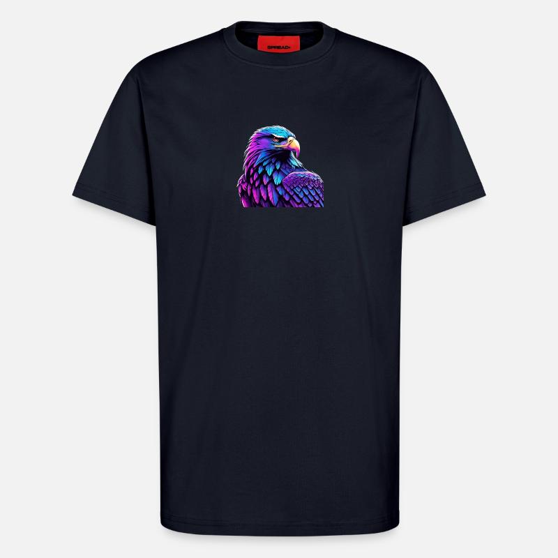 Leuchtender Adler mit Farbverlauf - T-Shirt - made by SPREAD - DARK NAVY