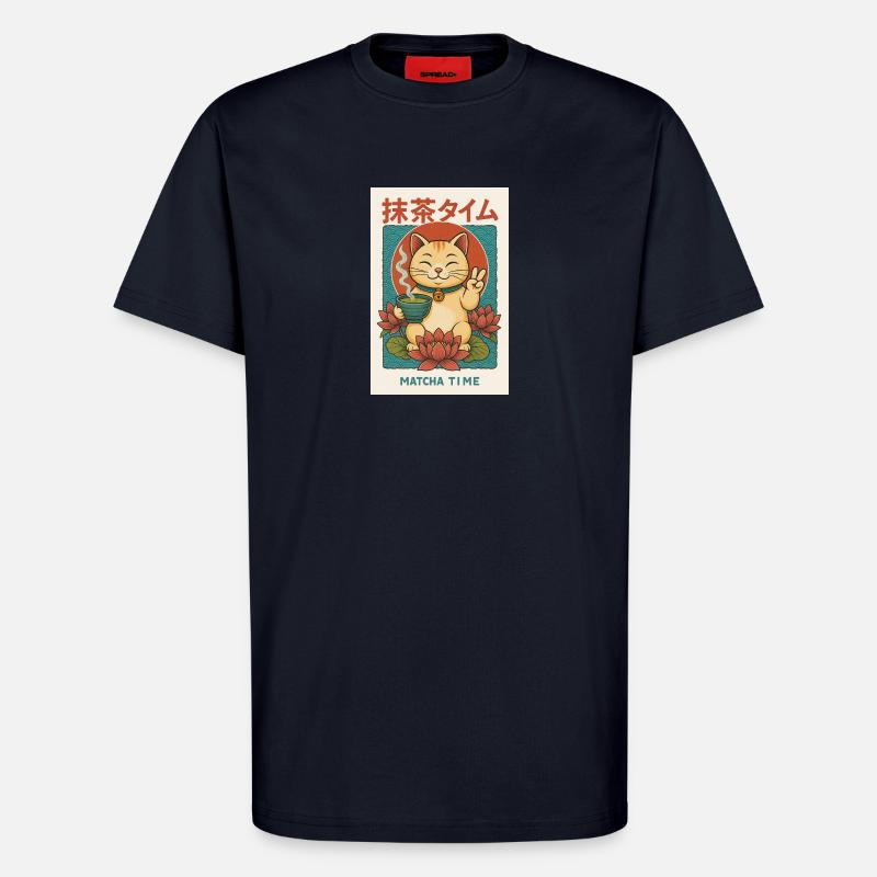 Cat Lover Meet Matcha - T-Shirt - made by SPREAD - DARK NAVY