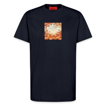 Hello Autumn - T-Shirt - made by SPREAD - DARK NAVY - Vorne - Alina (178cm) & Michal (187cm)