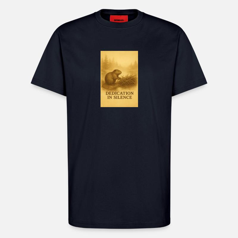 Biber-Hingabe in Stille - T-Shirt - made by SPREAD - DARK NAVY