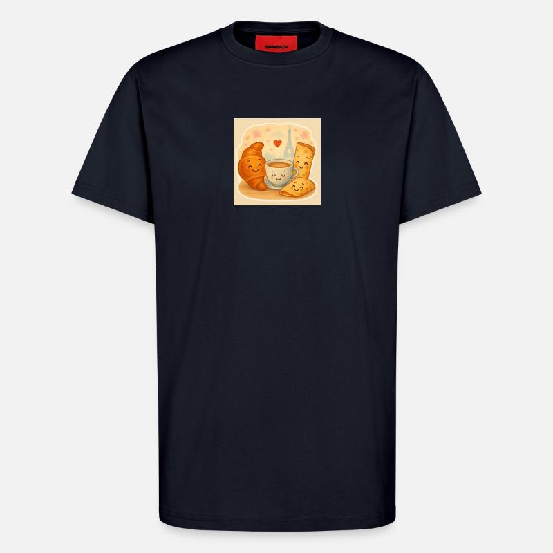 Paris Frühstückskuscheln - T-Shirt - made by SPREAD - DARK NAVY