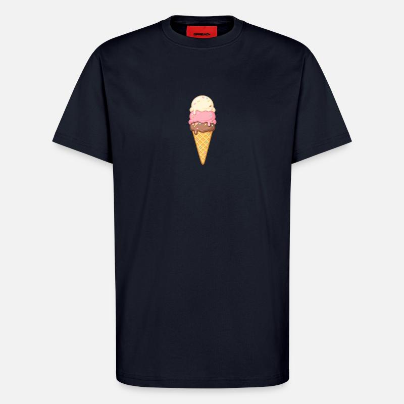 Dreischicht Eiscreme im Cone - T-Shirt - made by SPREAD - DARK NAVY