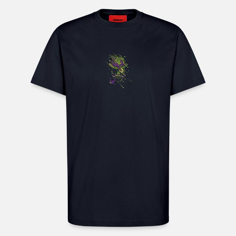 Leuchtender Graffiti-Neonschädel - T-Shirt - made by SPREAD - DARK NAVY