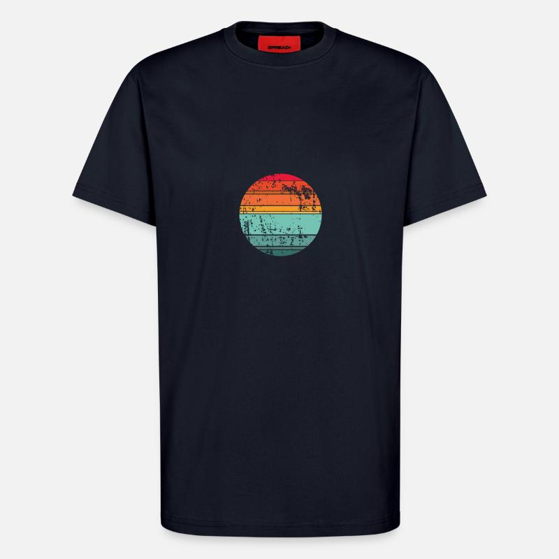 Retro Sunset Background Circle - T-Shirt - made by SPREAD - DARK NAVY