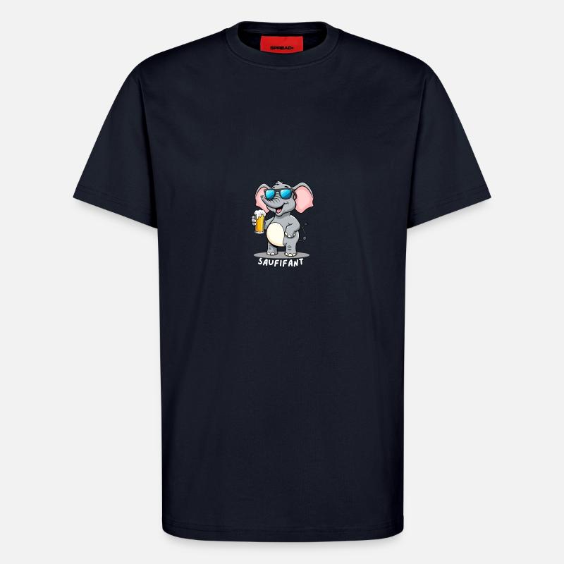 Elefant mit Bier - T-Shirt - made by SPREAD - DARK NAVY