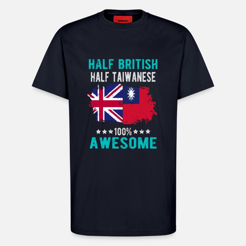 Half British Half Taiwanese - T-Shirt - made by SPREAD - DARK NAVY