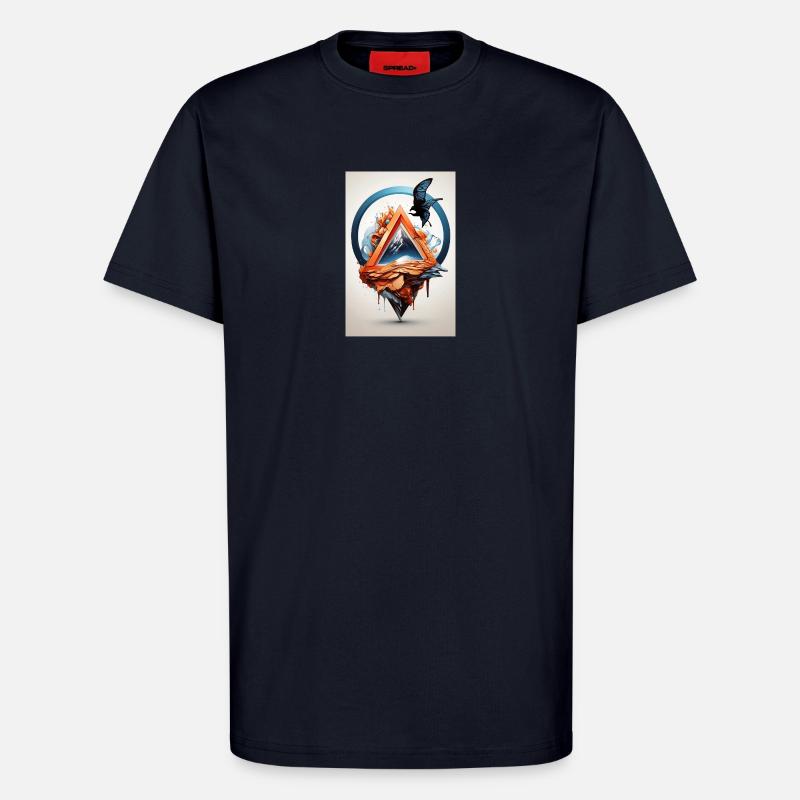 Eagle on melting mountains - T-Shirt - made by SPREAD - DARK NAVY