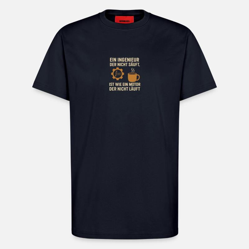 Ingénieur Humour Coffee Engine - T-shirt bio décontracté fabriqué en UE - DARK NAVY
