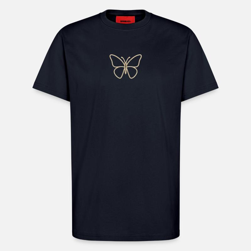 Silhouette papillon doré - T-shirt bio décontracté fabriqué en UE - DARK NAVY