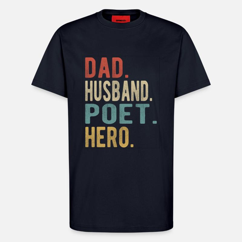 Dichter Papa Ehemann Held - T-Shirt - made by SPREAD - DARK NAVY