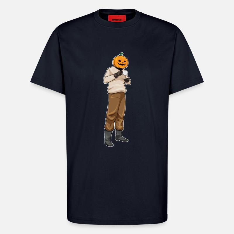 Jack O Lantern Halloween Kaffee - T-Shirt - made by SPREAD - DARK NAVY