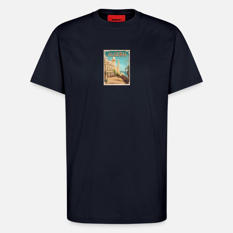 Algerien Küste Historischer Blick - T-Shirt - made by SPREAD - DARK NAVY