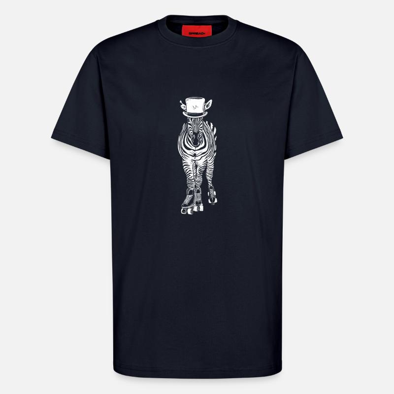 Badass Zebra Roller Skates - T-Shirt - made by SPREAD - DARK NAVY