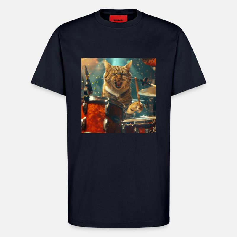 Chat - T-shirt bio décontracté fabriqué en UE - DARK NAVY