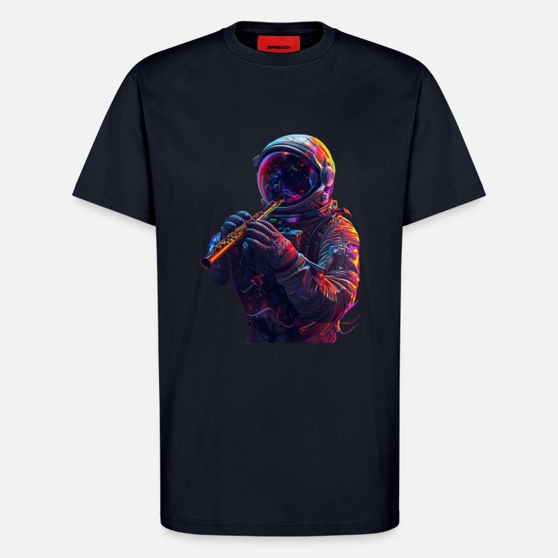 Astronaut Querflöte - T-Shirt - made by SPREAD - DARK NAVY