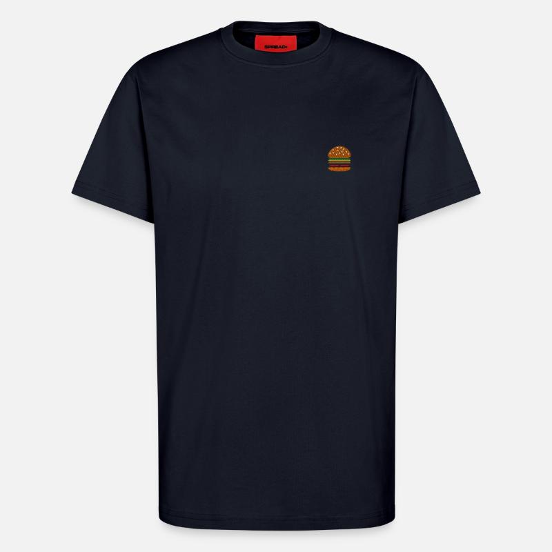 Burger bestickt - T-Shirt - made by SPREAD - DARK NAVY