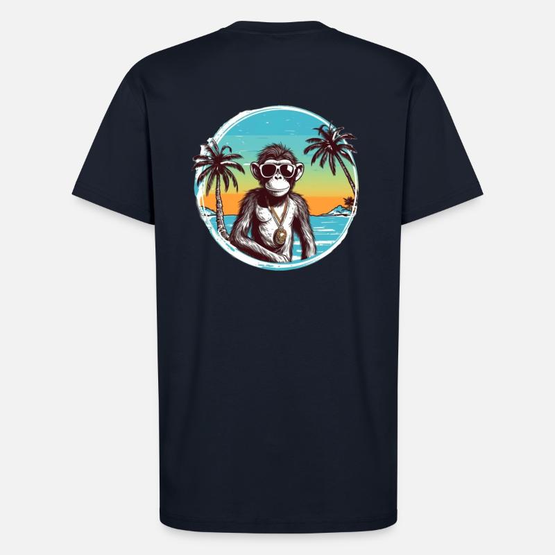 Cool Monkey*Summer Beach Design - T-Shirt - made by SPREAD - DARK NAVY