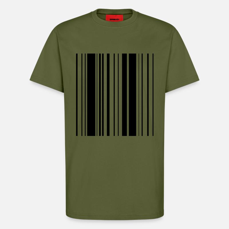 Streifen Muster Barcode - T-Shirt - made by SPREAD - MOSS GREEN