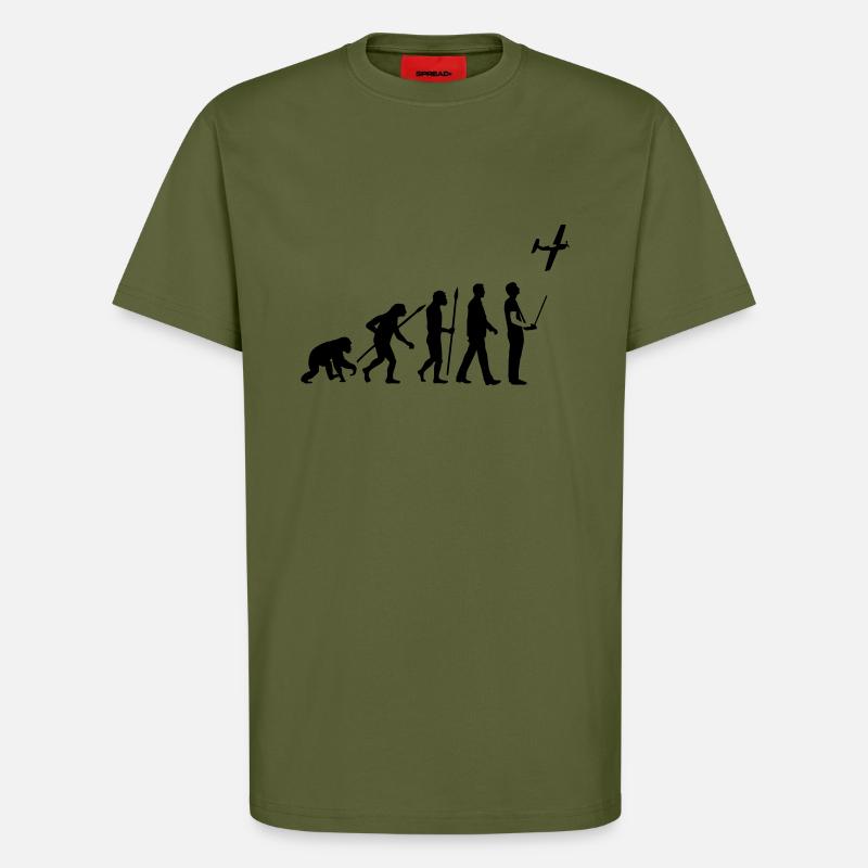 evolution_modellflieger_b_1c - T-Shirt - made by SPREAD - MOSS GREEN