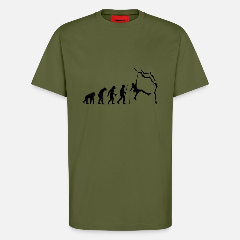 Climbing evolution - T-Shirt - made by SPREAD - MOSS GREEN