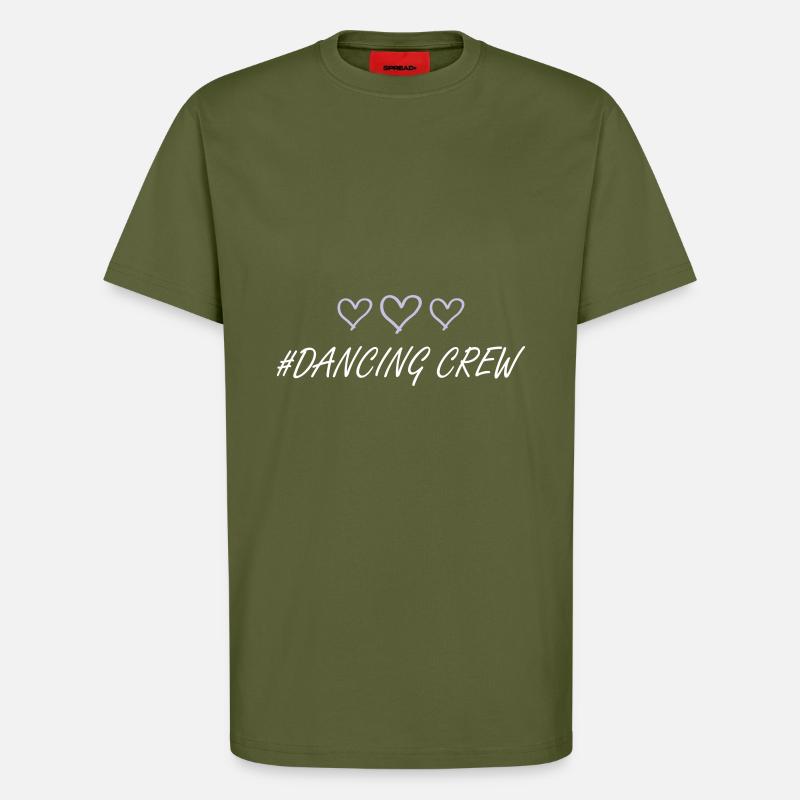 Coeurs d’équipage dansant - T-shirt bio décontracté fabriqué en UE - MOSS GREEN