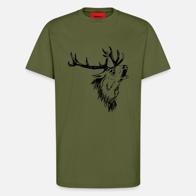 Hirsch - T-Shirt - made by SPREAD - MOSS GREEN